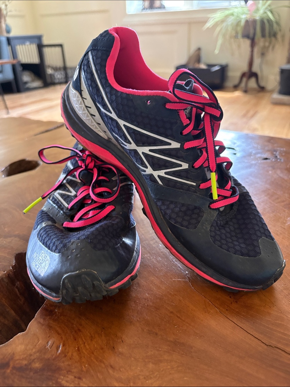 The North Face Black and Hot Pink Women's Athletic Shoes